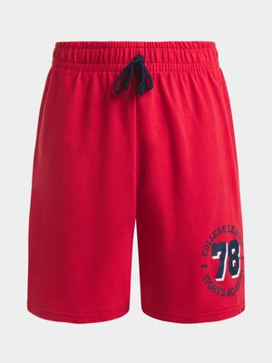 Jet Younger Boys Red Fleece Shorts