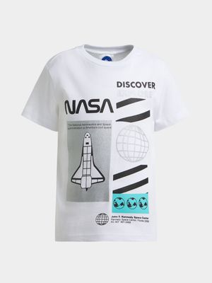 Jet Younger Boys White NASA T-Shirt