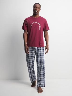 Jet Men's Red/Check Pyjama Set