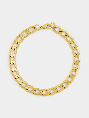 Stainless Steel Gold Plated Curb Bracelet