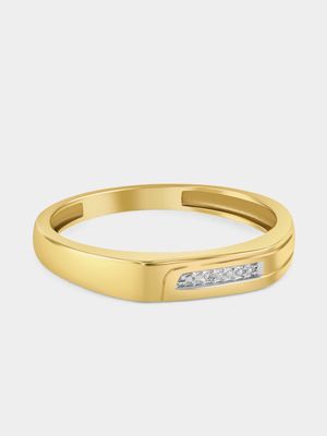 Yellow Gold Earth Grown Diamond Geometric Design Ring