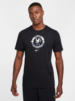 Mens Nike Chelsea FC Black Crest Tee