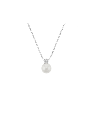 Cheté Sterling Silver Freshwater Pearl & Cubic Zirconia Pendant