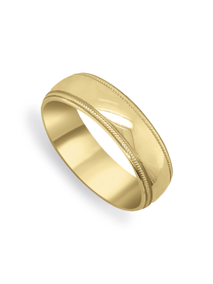 9ct Yellow Gold Double Milgrain Polished Wedding Band