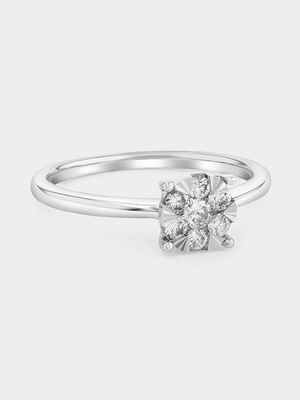 White Gold 0.29ct Diamond Illusion Solitaire Ring