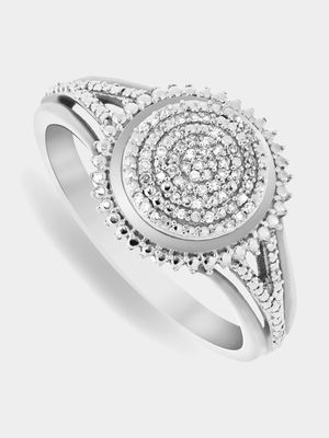9ct White Gold 0.11ct Diamond Round Ring