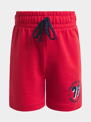 Jet Younger Boys Red Fleece Shorts