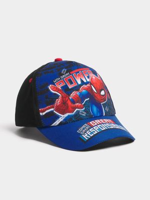 Jet Younger Boys Blue/Black Spiderman Cap