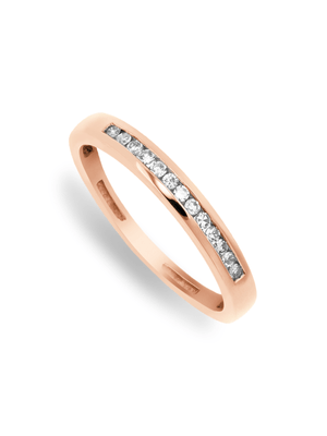 Rose Gold 0.13ct Diamond Channel-Set Eternity Ring
