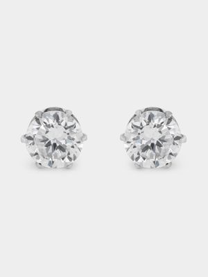 Stainless Steel Cubic Zirconia Stud Earrings