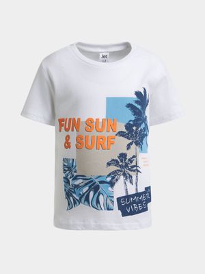 Jet Younger Boys White Fun Sun & Surf T-Shirt