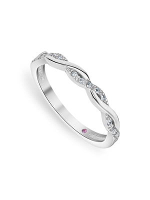 White Gold Moissanite Twisted Women’s Ring