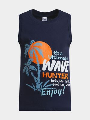 Jet Younger Boys Navy Wave Hunter Vest