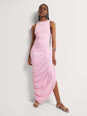 Y&G Ruched Side Bodycon Midi Dress