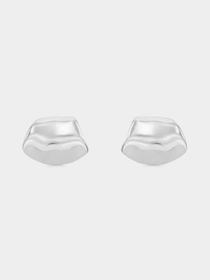 Sterling Silver Organic Stud Earrings