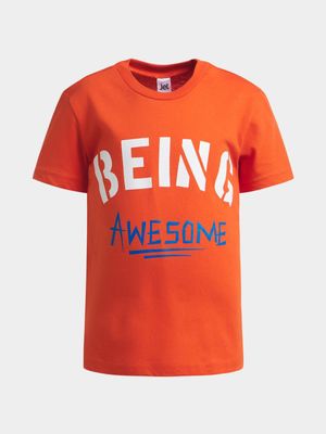 Jet Younger Boys Orange Being Awesome T-Shirt