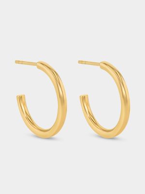 Gold Plated Sterling Silver Open Hoop Earrings