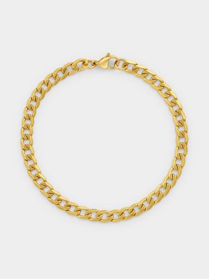 Stainless Steel Gold Plated Curb Bracelet