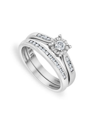 White Gold 0.32ct Diamond Brilliant Twinset Ring