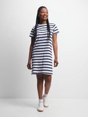 Jet Women's Navy/White Stripe T-Shirt Dress