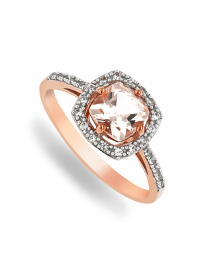9ct Rose Gold Morganite Cushion Ring
