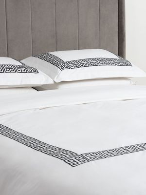 Guest House Athena Embroidered Duvet Cover Set Black