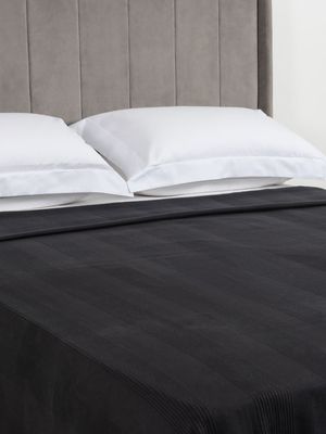 Guest House Variegated Rib Bed Blanket Black 220x240