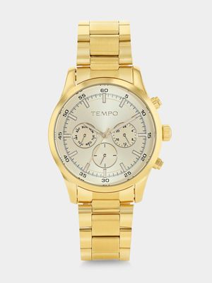 Tempo Gold Plated Champagne Dial Bracelet Watch