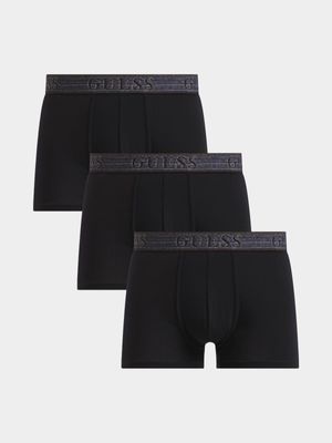 Men's Guess Black 3 Pack Joe Boxer Trunk