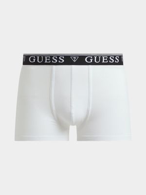 Men's Guess White Barney Cash Counte Boxer Trunk