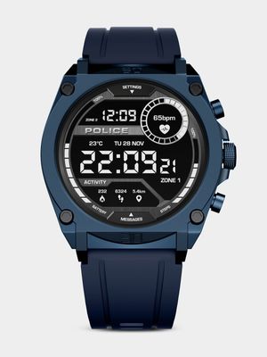 Police MY. AVATAR Blue Plated Silicone Smart Watch