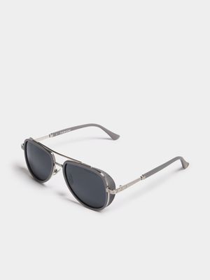 Fabiani Men's Gold Sidewiner Avaitor Sunglasses