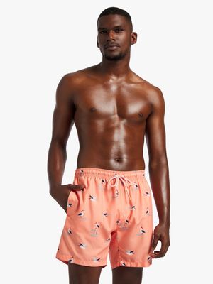 Markham Men's Peach Pelican Swimshorts