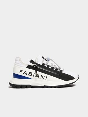 Fabiani Men's White Neoprene Logo Runner