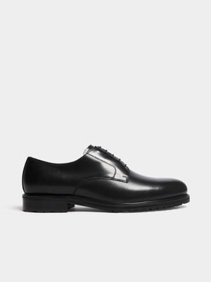 Fabiani Men's Black Classic Cleated Derby