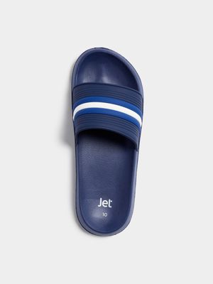 Jet Men's Navy Stripe Pool Slides