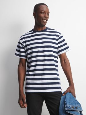 Jet Men's Navy/White Stripe T-Shirt