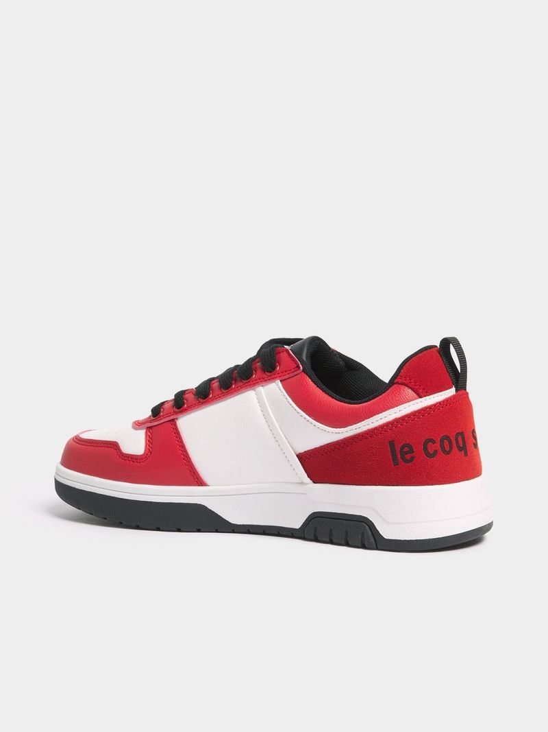 Mens Le Coq Sportif Bayonne White Red Black Sneakers Bash