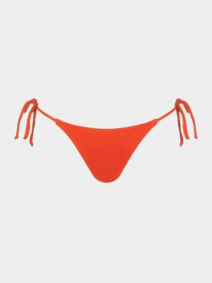 Women's Granadilla Swim Sunset Red Strappy Bikini Bottoms