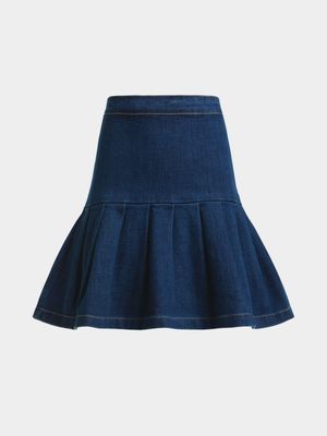 Jet Younger Girls Blue Pleated Skirt