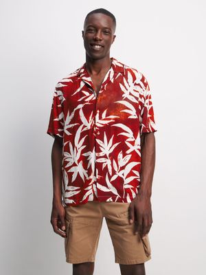 Men's Burgundy Foliage Shirt