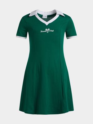 Girls Johnny Collar Swing Dress