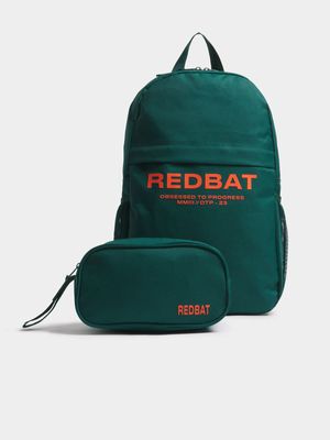 Redbat Unisex Core Print Green/Orange Backpack