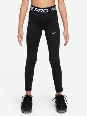 Girls Nike Pro Leak Period Protection Dri-Fit Black Leggings