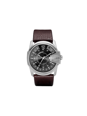 Diesel Master Chief Stainless Steel Brown Leather Watch