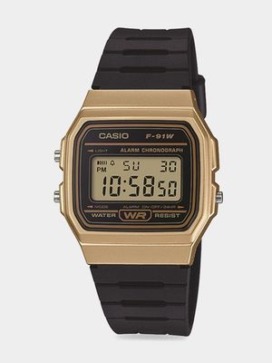 Casio Retro Gold Tone & Black Resin Watch