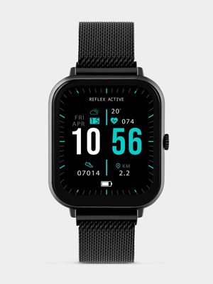 Reflex Active Series 23 Black Plated Mesh Smart Watch