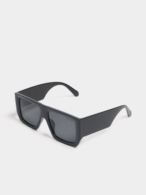 Men's Relay Jeans Flat Top Frame Black Sunglasses