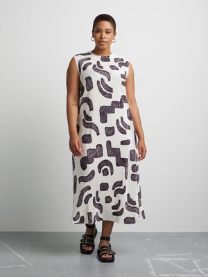 Women's Canvas Plissé Column Dress