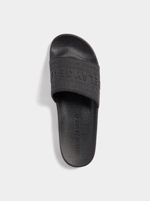 Men's Relay Jeans Repeat Print Moulded Black Slide